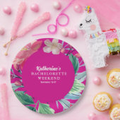 Tropic like its hot pink tropical bachelorette  ペーパープレート (パーティー)