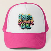 Tropic Soul Summer Girl Graffiti Hat キャップ (正面)