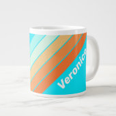 Tropic Splash Striped with Name ジャンボコーヒーマグカップ (正面右)