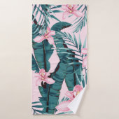 Tropic summer painting seamless pattern with palm  バスタオル (バスタオル)