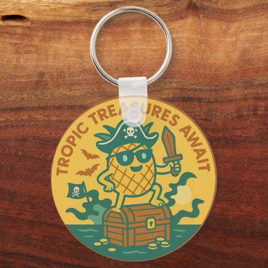 Tropic Treasures Await Pineapple キーホルダー (裏面)
