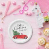 #Tropicalヴィンテージレッドカープレート#Christmasツリー ペーパープレート (パーティー)