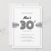 Tropical 30thミニマル誕生日カード 案内状 (正面)
