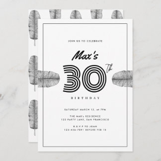 Tropical 30thミニマル誕生日カード 案内状