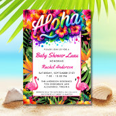 Tropical Aloha Baby Shower Luau  招待状