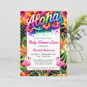 Tropical Aloha Baby Shower Luau  招待状 (スタンド正面)