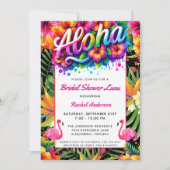 Tropical Aloha Luau Bridal Shower 招待状 (正面)