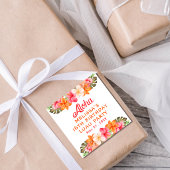 Tropical Aloha Luau Floral Birthday Party スクエアシール