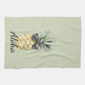 Tropical Aloha Pineapple with Sunglasses キッチンタオル (横)