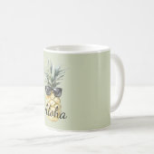 Tropical Aloha Pineapple with Sunglasses コーヒーマグカップ (正面右)