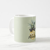 Tropical Aloha Pineapple with Sunglasses コーヒーマグカップ (正面左)