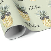 Tropical Aloha Pineapple with Sunglasses ラッピングペーパー (ロールコーナー)