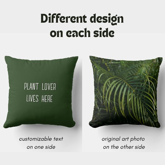 Tropical and botanical Dark Green Plant Lover クッション