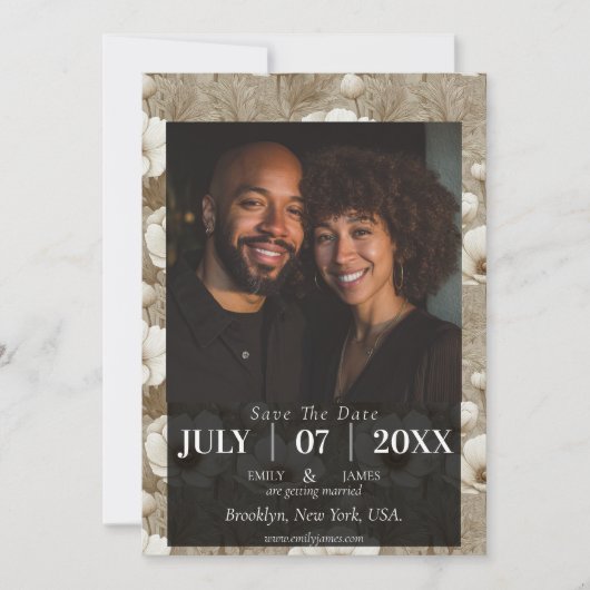 Tropical Anemone Countryside Wedding Save the Date (正面)