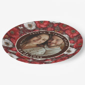 Tropical Anemones Accent Summer Wedding ペーパープレート (アングル)