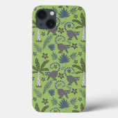 Tropical animals seamless pattern green and grey Case-Mate iPhoneケース (裏面)