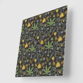Tropical animals seamless pattern monkey palm tree スクエア壁時計 (傾斜)