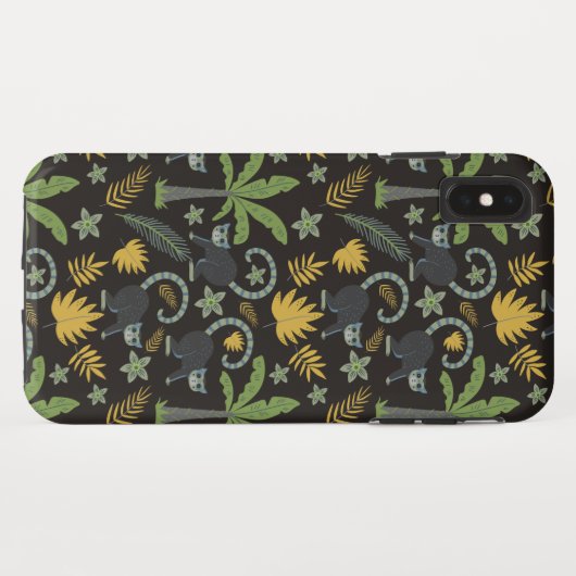 Tropical animals seamless pattern monkey palm tree Case-Mate iPhoneケース (裏面(横))