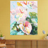 Tropical Anthurium Canvas Art Print キャンバスプリント (インサイチュ (リビング))