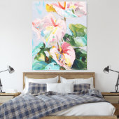Tropical Anthurium Canvas Art Print キャンバスプリント (インサイチュ (寝室))