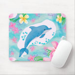 tropical art dolphin & flower トロピカルイルカ マウスパッド