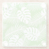 Tropical autumn, summer leaf patterns ガラスコースター (裏面)