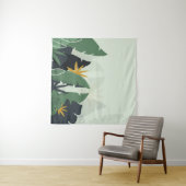 Tropical background with jungle plants. Palm leave タペストリー (インサイチュ(横))
