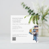 Tropical Backyard BBQ Couples Shower  招待状 (スタンド正面)