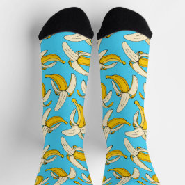 Tropical Banana Fruit Print Food Patterned ソックス