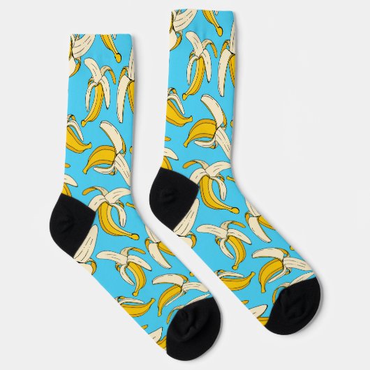 Tropical Banana Fruit Print Food Patterned ソックス (右)