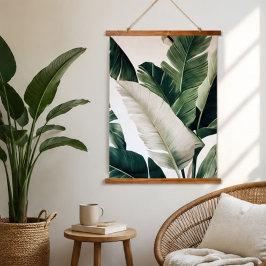 Tropical Banana Leaf Botanical Wall Art 吊り下げ型タペストリー