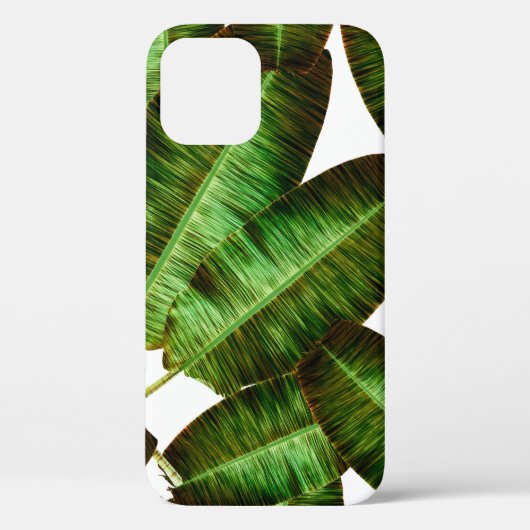 Tropical banana leaves, jungle leaf seamless flora Case-Mate iPhoneケース (裏面)