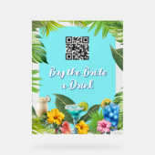 Tropical Bar Bridal Party Bachelorette QR code アクリルサイン (正面)