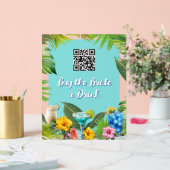 Tropical Bar Bridal Party Bachelorette QR code アクリルサイン (ウェディング)