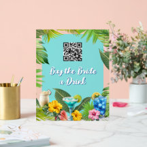Tropical Bar Bridal Party Bachelorette QR code