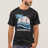 Tropical Baseball Palm Tree Summer Vacation Tシャツ (正面)