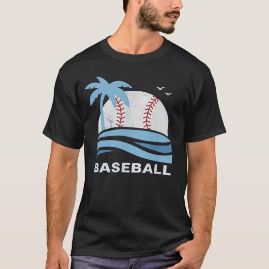 Tropical Baseball Palm Tree Summer Vacation Tシャツ (正面)