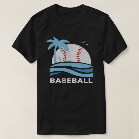Tropical Baseball Palm Tree Summer Vacation Tシャツ (デザイン正面)