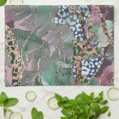 Tropical Batik Animal Glitter Glam 2 キッチンタオル (折り畳み)