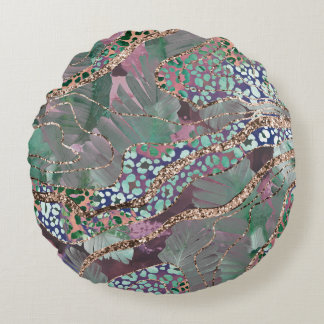 Tropical Batik Animal Glitter Glam 2 ラウンドクッション