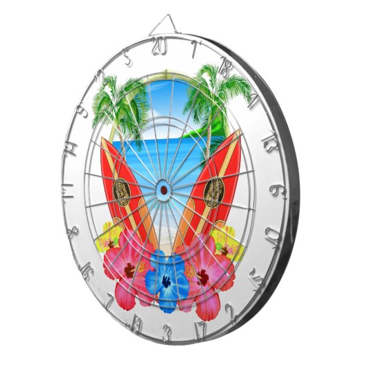 Tropical Beach And Surfboards ダーツボード (正面右)
