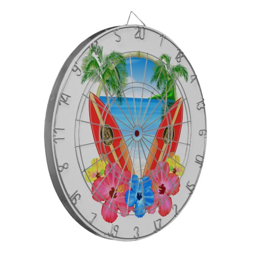 Tropical Beach And Surfboards ダーツボード (正面左)