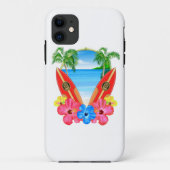 Tropical Beach And Surfboards Case-Mate iPhoneケース (裏面)