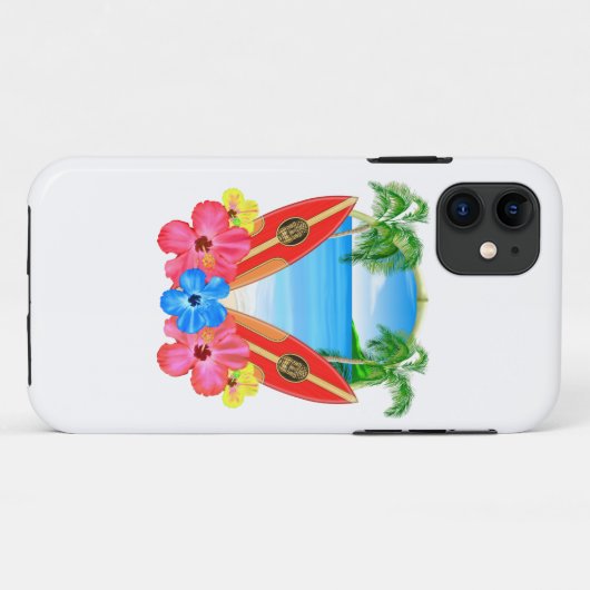 Tropical Beach And Surfboards Case-Mate iPhoneケース (裏面(横))