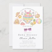 Tropical Beach Baby Shower Invitation Girl 招待状 (正面)