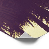 Tropical beach background with palm trees silhouet ポスター (角)