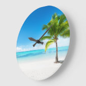 Tropical Beach Beautiful View ラージ壁時計 (傾斜)