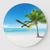 Tropical Beach Beautiful View ラージ壁時計 (正面)