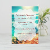 Tropical Beach Bridal Shower Invitation 招待状 (スタンド正面)