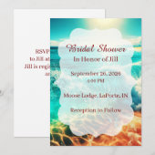 Tropical Beach Bridal Shower Invitation 招待状 (正面/裏面)